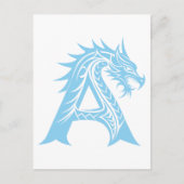 Dragon Styled Letter A, Dragon Alphabet, Monogram Postkarte (Vorderseite)