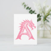 Dragon Styled Letter A, Dragon Alphabet, Monogram Postkarte (Stehend Vorderseite)