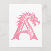 Dragon Styled Letter A, Dragon Alphabet, Monogram Postkarte (Vorderseite)