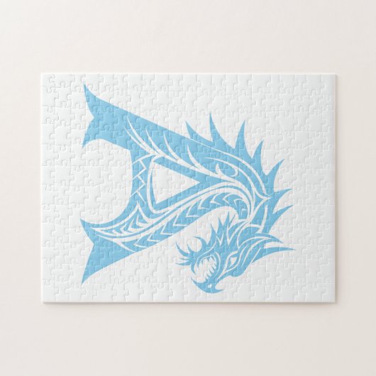 Dragon Styled Letter A, Dragon Alphabet, Monogram Puzzle (Horizontal)