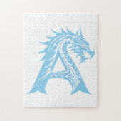 Dragon Styled Letter A, Dragon Alphabet, Monogram Puzzle (Vertikal)