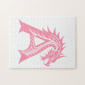Dragon Styled Letter A, Dragon Alphabet, Monogram Puzzle (Horizontal)