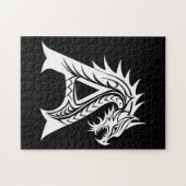 Dragon Styled Letter A, Dragon Alphabet, Monogram Puzzle (Horizontal)