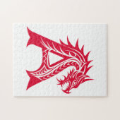 Dragon Styled Letter A, Dragon Alphabet, Monogram Puzzle (Horizontal)