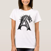 Dragon Styled Letter A, Dragon Alphabet, Monogram T-Shirt (Vorderseite)