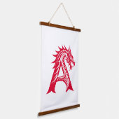 Dragon Styled Letter A, Dragon Alphabet, Monogram Wandteppich Mit Holzrahmen (Gewinkelt)
