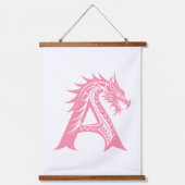 Dragon Styled Letter A, Dragon Alphabet, Monogram Wandteppich Mit Holzrahmen (Vorderseite)