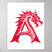 Dragon Styled Letter A, Dragon Alphabet, Monogramm Foliendrucke (Vorderseite)