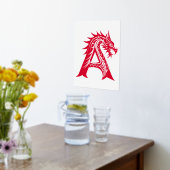 Dragon Styled Letter A, Dragon Alphabet, Monogramm Foliendrucke (Ablage(Küche))