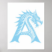Dragon Styled Letter A, Dragon Alphabet, Monogramm Foliendrucke (Vorderseite)