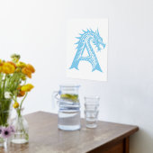 Dragon Styled Letter A, Dragon Alphabet, Monogramm Foliendrucke (Ablage(Küche))