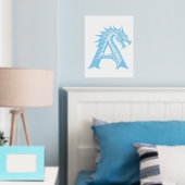 Dragon Styled Letter A, Dragon Alphabet, Monogramm Foliendrucke (In Situ (Schlafzimmer))