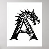 Dragon Styled Letter A, Dragon Alphabet, Monogramm Foliendrucke (Vorderseite)