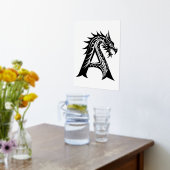 Dragon Styled Letter A, Dragon Alphabet, Monogramm Foliendrucke (Ablage(Küche))