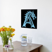Dragon Styled Letter A, Dragon Alphabet, Monogramm Foliendrucke (Ablage(Küche))