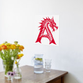 Dragon Styled Letter A, Dragon Alphabet, Monogramm Foliendrucke (Ablage(Küche))