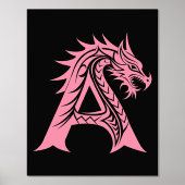 Dragon Styled Letter A, Dragon Alphabet, Monogramm Foliendrucke (Vorderseite)