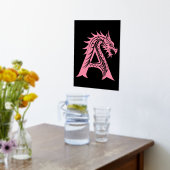 Dragon Styled Letter A, Dragon Alphabet, Monogramm Foliendrucke (Ablage(Küche))