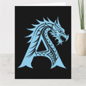 Dragon Styled Letter A, Dragon Alphabet, Monogramm Karte (Vorderseite)