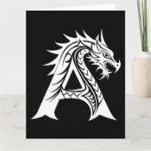 Dragon Styled Letter A, Dragon Alphabet, Monogramm Karte (Vorderseite)
