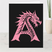 Dragon Styled Letter A, Dragon Alphabet, Monogramm Karte (Vorderseite)