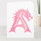 Dragon Styled Letter A, Dragon Alphabet, Monogramm Karte (Vorderseite)