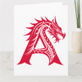 Dragon Styled Letter A, Dragon Alphabet, Monogramm Karte (Vorderseite)