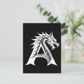 Dragon Styled Letter A, Dragon Alphabet, Monogramm Postkarte (Stehend Vorderseite)