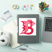 Dragon Styled Letter B, Dragon Alphabet, Monogram Aufkleber (iPad Hülle)