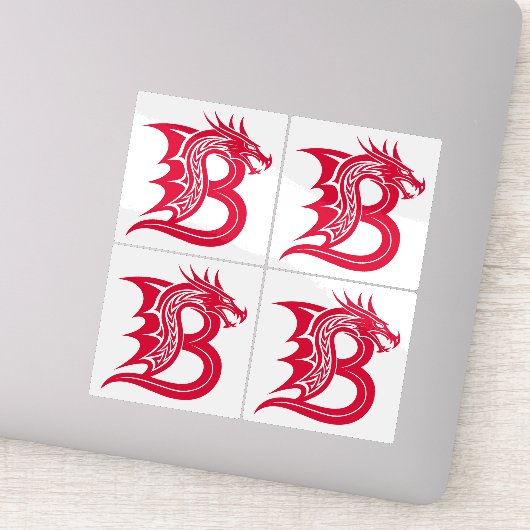 Dragon Styled Letter B, Dragon Alphabet, Monogram Aufkleber (Detail)