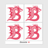 Dragon Styled Letter B, Dragon Alphabet, Monogram Aufkleber (Blatt)