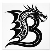 Dragon Styled Letter B, Dragon Alphabet, Monogram Fotodruck (Vorne)