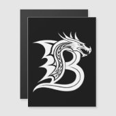 Dragon Styled Letter B, Dragon Alphabet, Monogram Magneteinladung (Vorne/Hinten)
