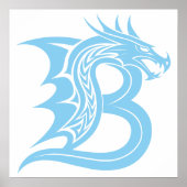 Dragon Styled Letter B, Dragon Alphabet, Monogram Poster (Vorne)