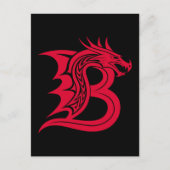 Dragon Styled Letter B, Dragon Alphabet, Monogram Postkarte (Vorderseite)