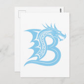 Dragon Styled Letter B, Dragon Alphabet, Monogram Postkarte (Vorne/Hinten)