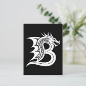 Dragon Styled Letter B, Dragon Alphabet, Monogram Postkarte (Stehend Vorderseite)