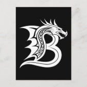 Dragon Styled Letter B, Dragon Alphabet, Monogram Postkarte (Vorderseite)