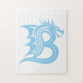 Dragon Styled Letter B, Dragon Alphabet, Monogram Puzzle (Vertikal)