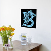 Dragon Styled Letter B, Dragon Alphabet, Monogramm Foliendrucke (Ablage(Küche))
