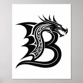 Dragon Styled Letter B, Dragon Alphabet, Monogramm Foliendrucke (Vorderseite)
