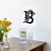 Dragon Styled Letter B, Dragon Alphabet, Monogramm Foliendrucke (Ablage(Küche))