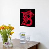 Dragon Styled Letter B, Dragon Alphabet, Monogramm Foliendrucke (Ablage(Küche))