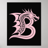 Dragon Styled Letter B, Dragon Alphabet, Monogramm Foliendrucke (Vorderseite)