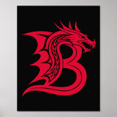 Dragon Styled Letter B, Dragon Alphabet, Monogramm Foliendrucke (Vorderseite)