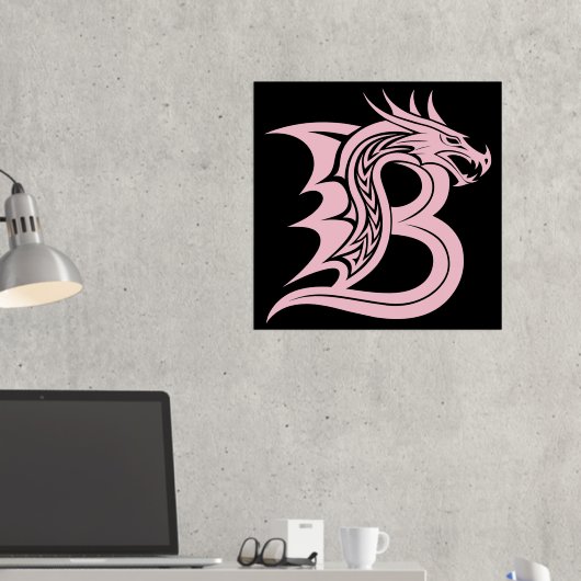 Dragon Styled Letter B, Dragon Alphabet, Monogramm Foliendrucke (In Situ (Schreibtisch 2))