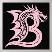 Dragon Styled Letter B, Dragon Alphabet, Monogramm Foliendrucke (Vorderseite)