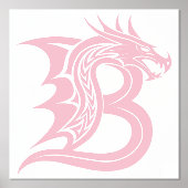 Dragon Styled Letter B, Dragon Alphabet, Monogramm Foliendrucke (Vorderseite)