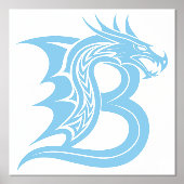 Dragon Styled Letter B, Dragon Alphabet, Monogramm Foliendrucke (Vorderseite)