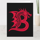 Dragon Styled Letter B, Dragon Alphabet, Monogramm Karte (Vorderseite)